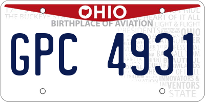 OH license plate GPC4931