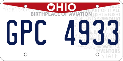 OH license plate GPC4933