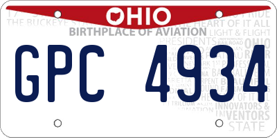 OH license plate GPC4934
