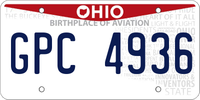 OH license plate GPC4936