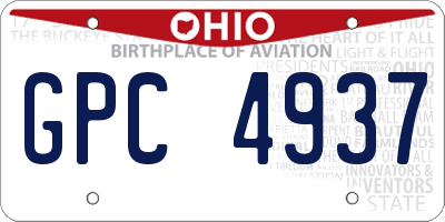 OH license plate GPC4937