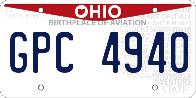 OH license plate GPC4940