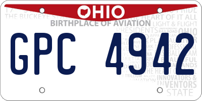 OH license plate GPC4942