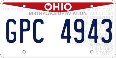 OH license plate GPC4943