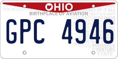 OH license plate GPC4946