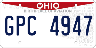 OH license plate GPC4947