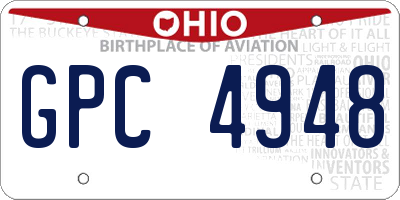 OH license plate GPC4948