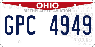 OH license plate GPC4949