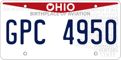OH license plate GPC4950