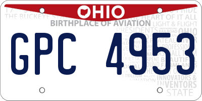 OH license plate GPC4953