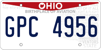 OH license plate GPC4956