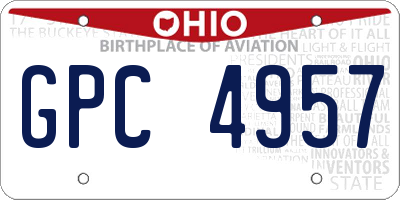 OH license plate GPC4957