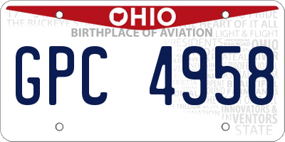 OH license plate GPC4958