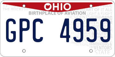 OH license plate GPC4959