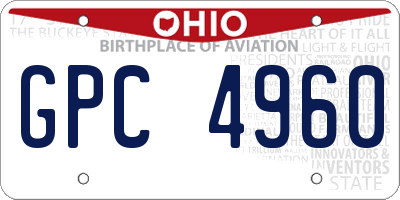 OH license plate GPC4960