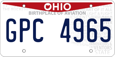 OH license plate GPC4965