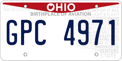 OH license plate GPC4971