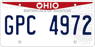 OH license plate GPC4972