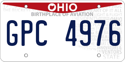 OH license plate GPC4976