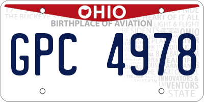 OH license plate GPC4978