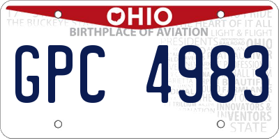 OH license plate GPC4983