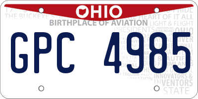 OH license plate GPC4985