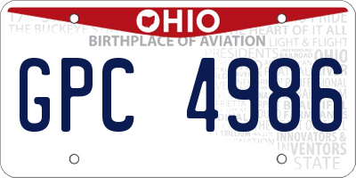 OH license plate GPC4986