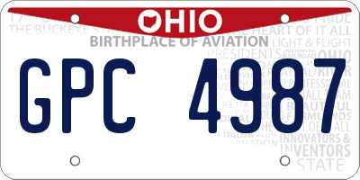 OH license plate GPC4987