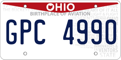 OH license plate GPC4990