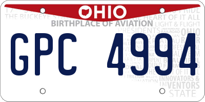 OH license plate GPC4994