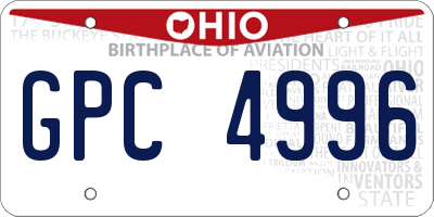 OH license plate GPC4996
