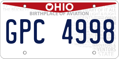 OH license plate GPC4998