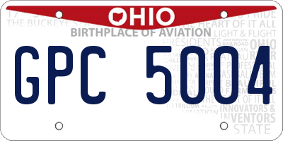 OH license plate GPC5004