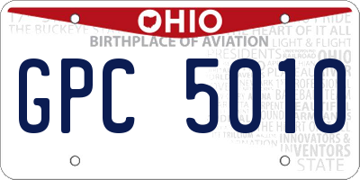 OH license plate GPC5010