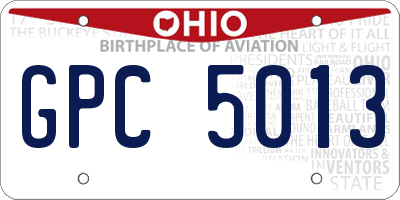 OH license plate GPC5013