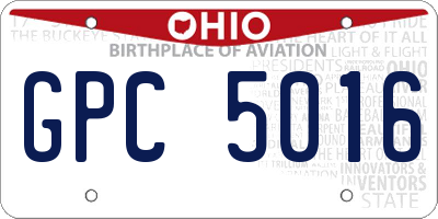 OH license plate GPC5016