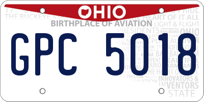 OH license plate GPC5018
