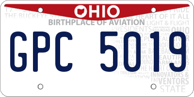 OH license plate GPC5019