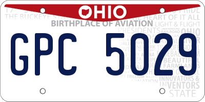 OH license plate GPC5029