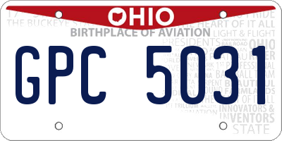 OH license plate GPC5031