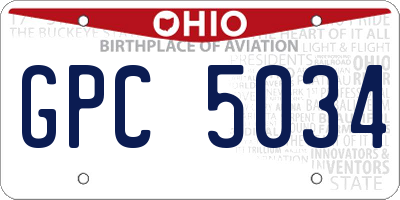 OH license plate GPC5034