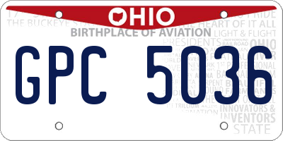 OH license plate GPC5036