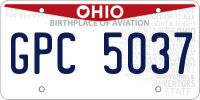 OH license plate GPC5037