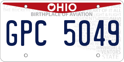 OH license plate GPC5049