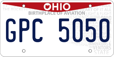 OH license plate GPC5050