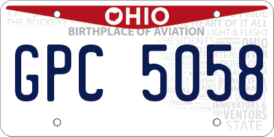 OH license plate GPC5058