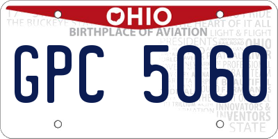 OH license plate GPC5060