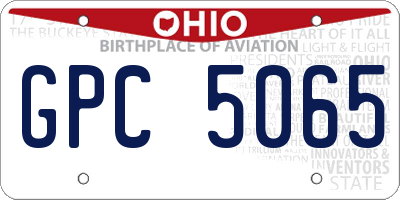OH license plate GPC5065