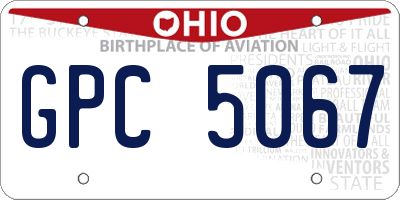 OH license plate GPC5067