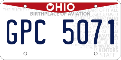 OH license plate GPC5071